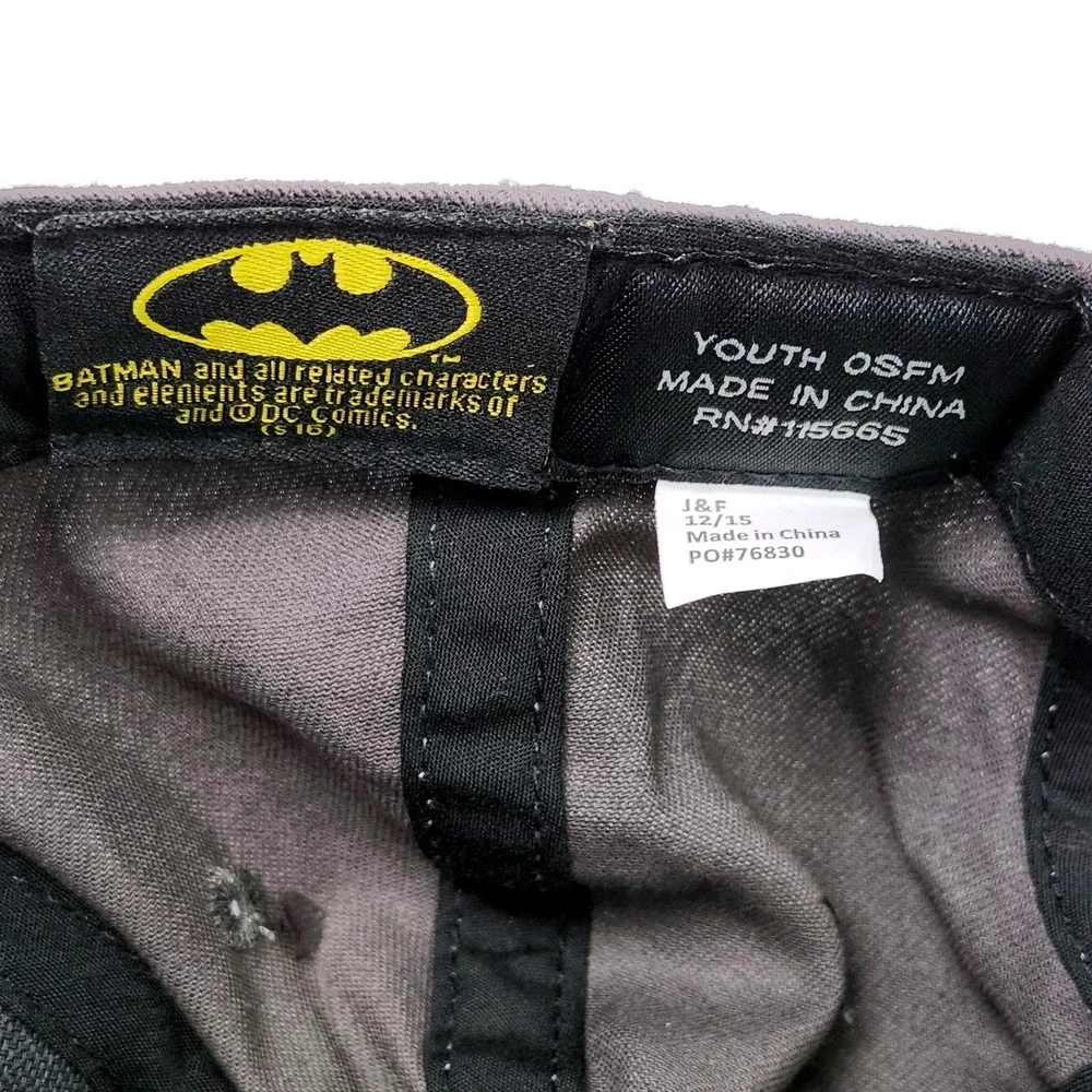 Batman Snapback Hat Youth OSFM Gray Neon Green Cap DC Comics‎ Superhero Movie